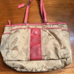 Coach diaper bag/Large handbag -Coral